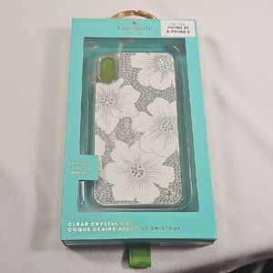 Kate Spade Clear Crystal Case for iPhone XS/X - White Floral